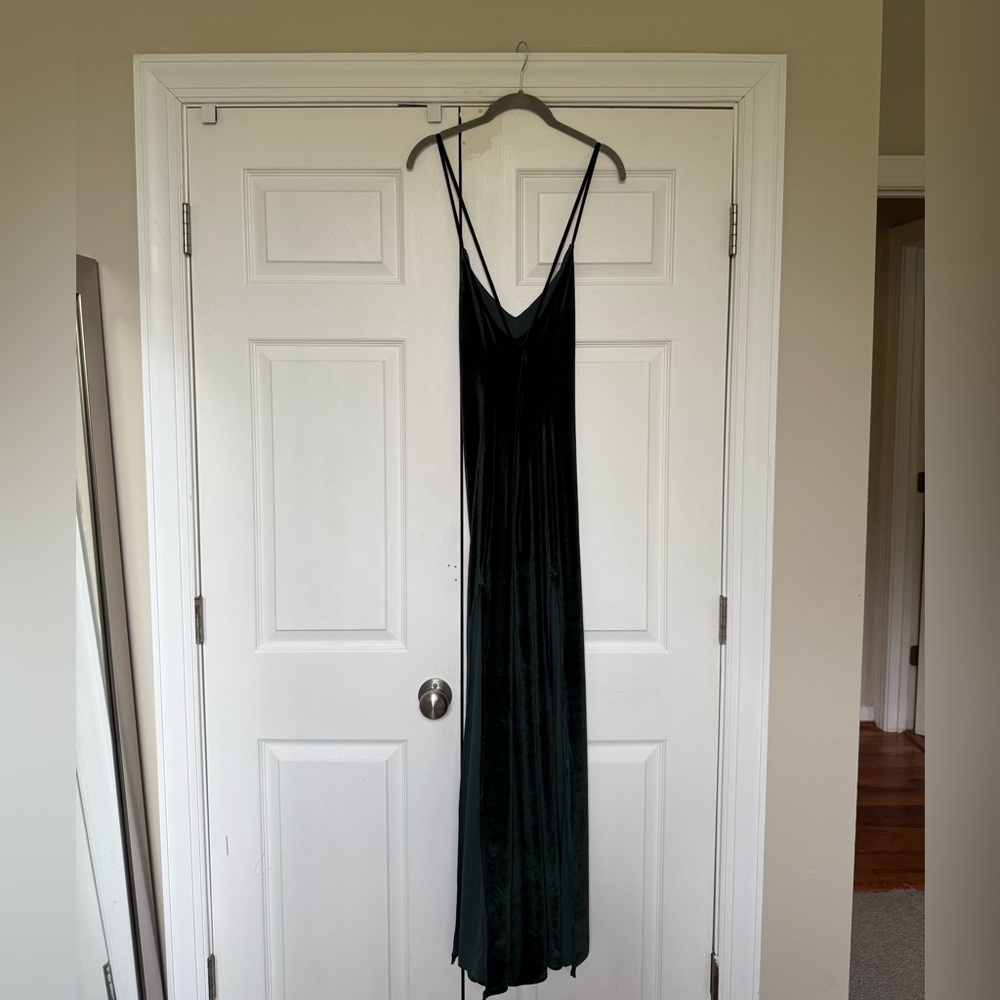 NBD Dark Green Velvet Dress - Picture 6 of 8